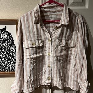 American Eagle crop linen top